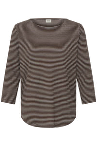 Fransa FrJorelia Driftwood Stripe Long Sleeve Dip