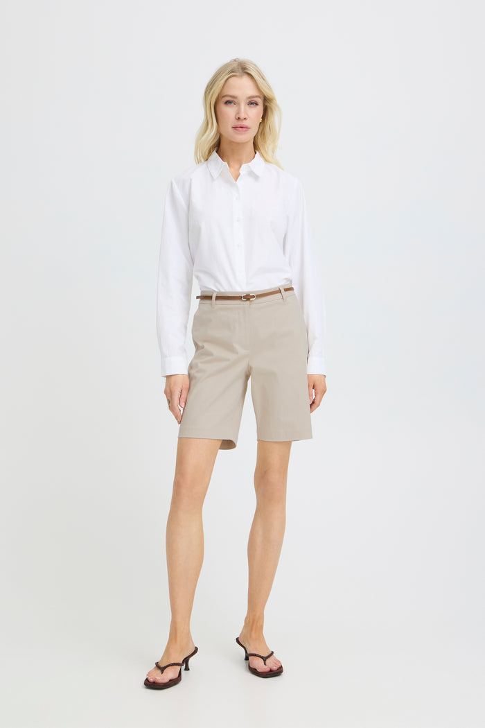 B.Young Bydays Cement Beige Chino Shorts with Belt, 20805588
