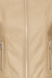 B.Young Byacom Chinchilla Beige Faux Leather Jacket, 20809396
