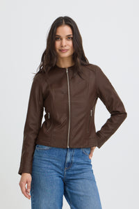 B.Young Byacom Java Brown Faux Leather Jacket, 20809396
