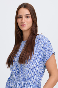 B.Young ByMmjoella Medieval Blue Relaxed Fit Knee Length Dress, 20811226