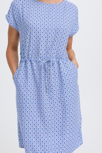 B.Young ByMmjoella Medieval Blue Relaxed Fit Knee Length Dress, 20811226