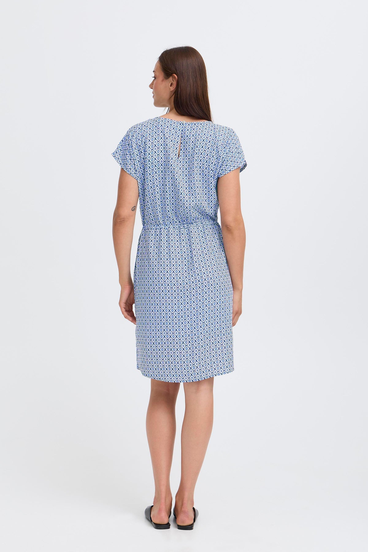 B.Young ByMmjoella Medieval Blue Relaxed Fit Knee Length Dress