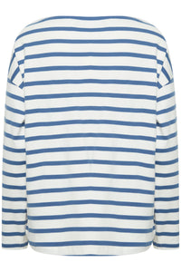 B.Young ByRamsi Denim Blue Striped Long Sleeve Supersoft Top