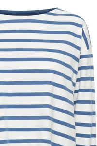 B.Young ByRamsi Denim Blue Striped Long Sleeve Supersoft Top