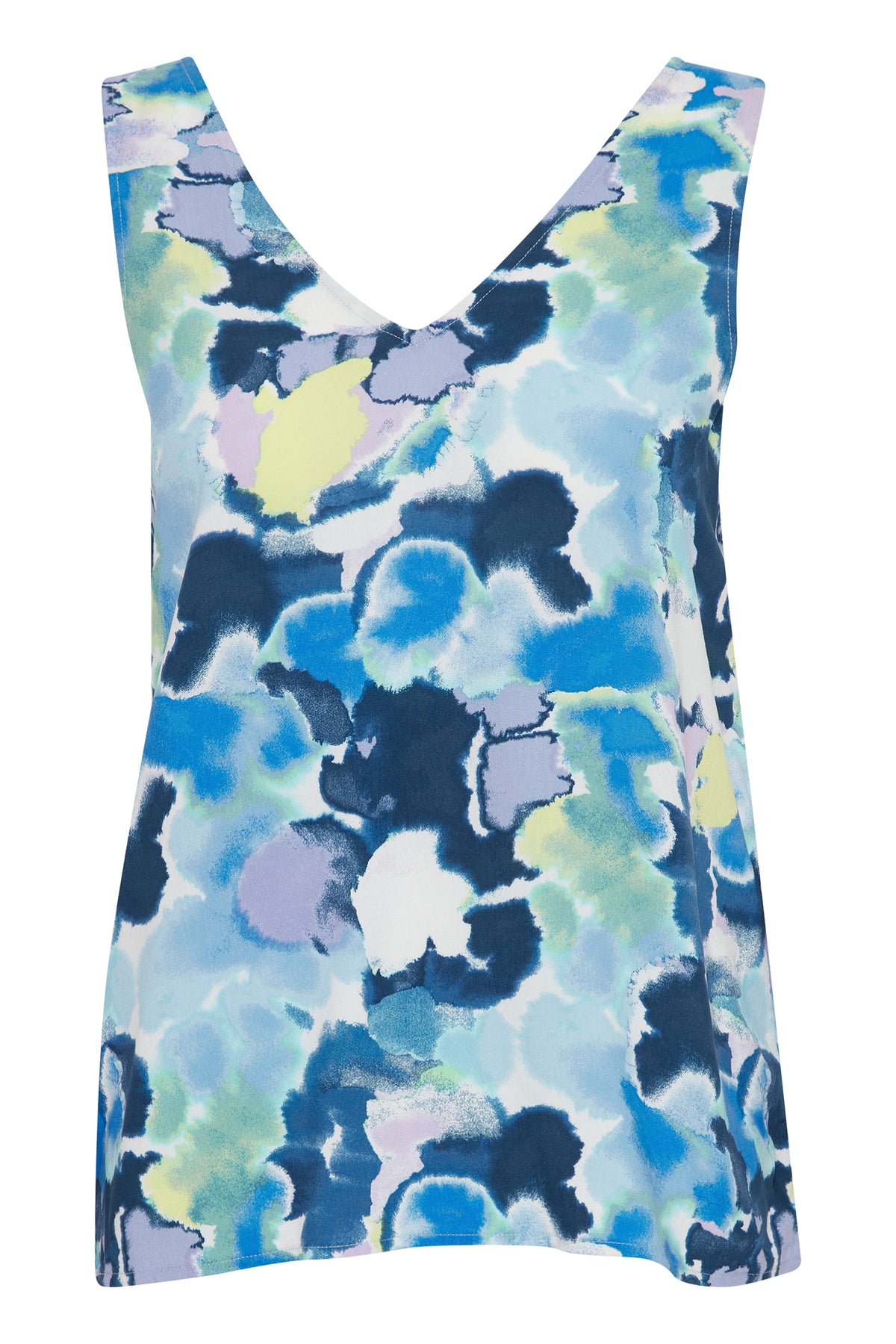 B.Young Bymmjoella Angel Blue Watercolour Print V-Neck Cami Top, 20814525