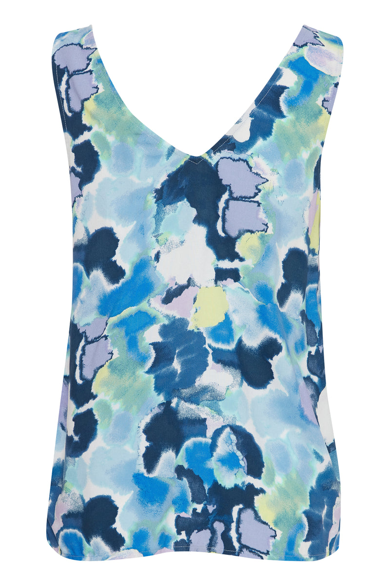 B.Young Bymmjoella Angel Blue Watercolour Print V-Neck Cami Top, 20814525