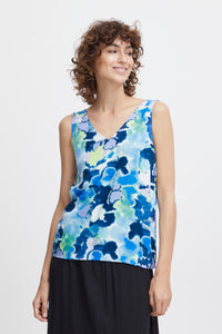 B.Young Bymmjoella Angel Blue Watercolour Print V-Neck Cami Top, 20814525