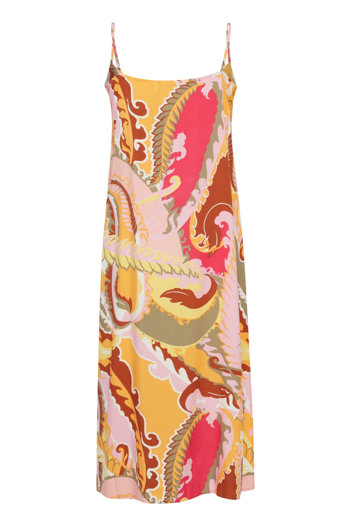 B.Young Bymmjoella Yarrow Pink Paisley Mix Slip Midi Dress, 20814536