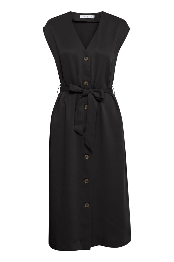 B.Young Byilini Black Button Midi Dress