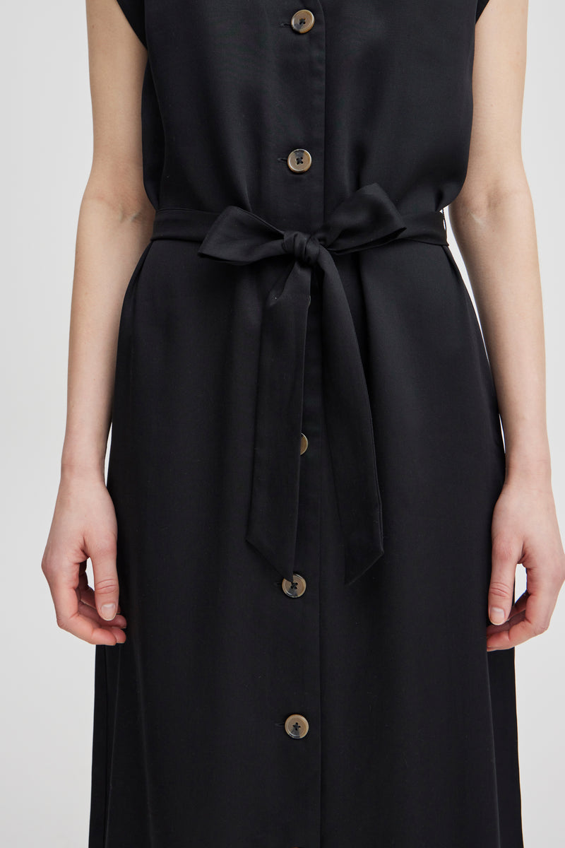 B.Young Byilini Black Button Midi Dress