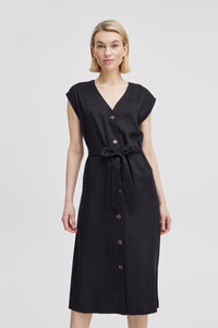 B.Young Byilini Black Button Midi Dress