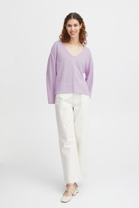 B.Young Bysif Orchid Bloom V-Neck Pullover