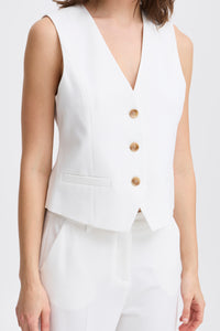 B.Young ByDeceri Marshmallow White Fitted Waistcoat, 20814726