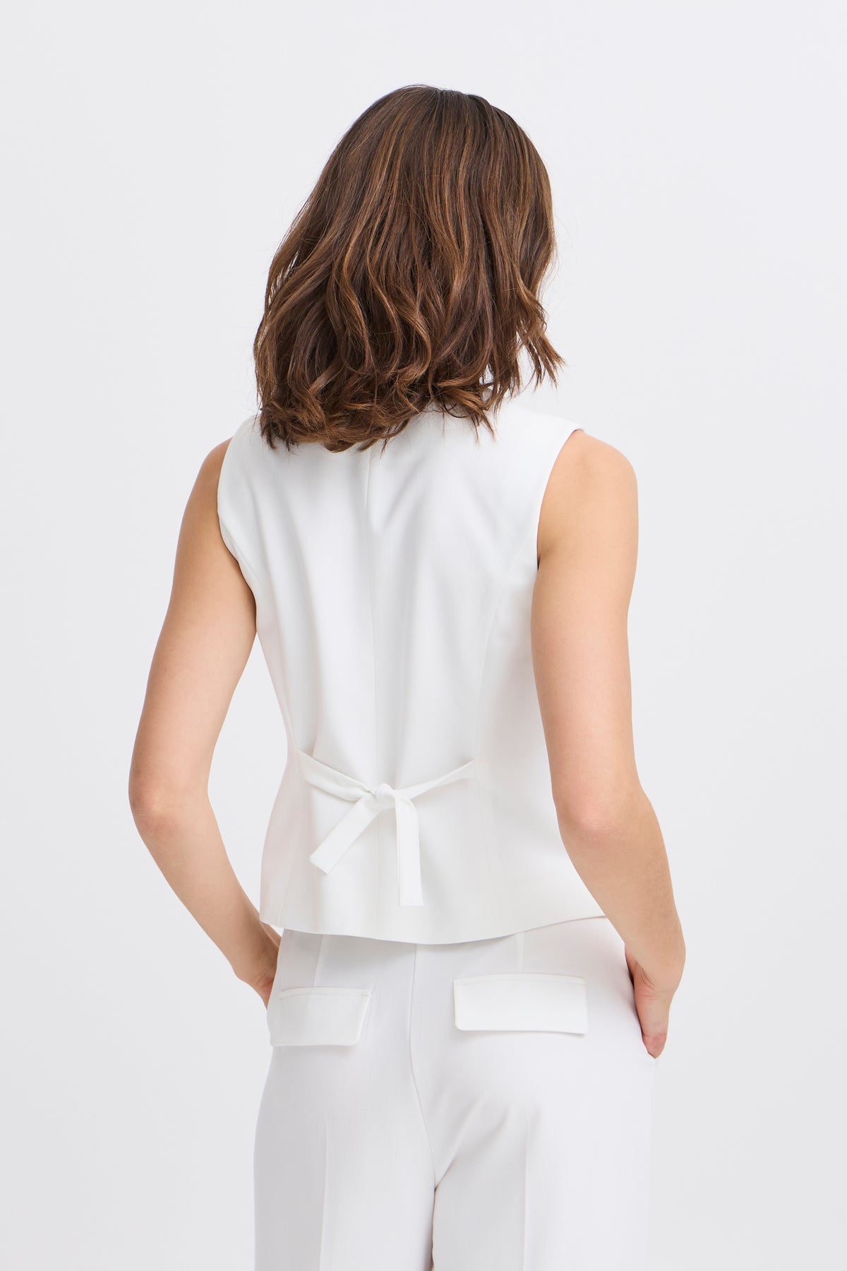 B.Young ByDeceri Marshmallow White Fitted Waistcoat, 20814726