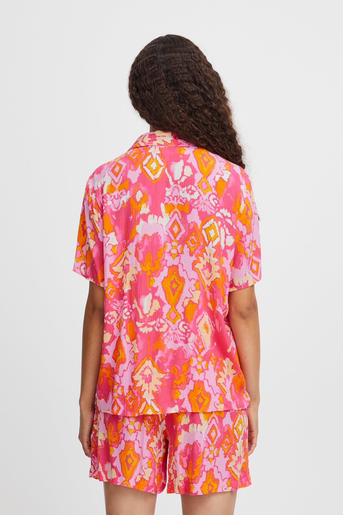 B.Young ByJacqueline Pink Aztec Mix Printed Oversized Shirt, 20815078