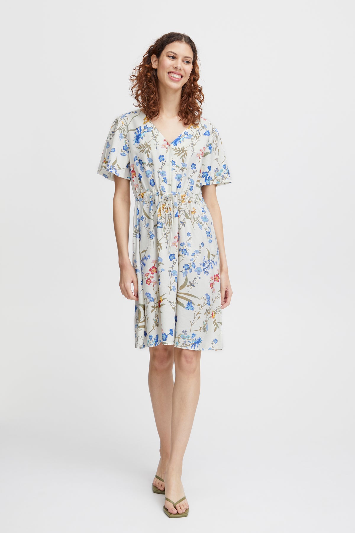 B.Young Byimilda Marshmallow Floral Printed Button Dress, 20815090