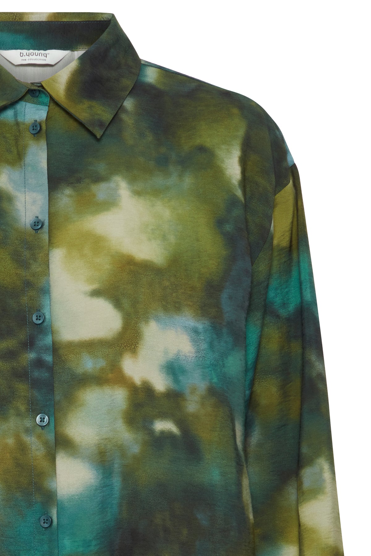 B.Young Byibine Birch Blur Mix Printed Longline Oversized Shirt, 20815569