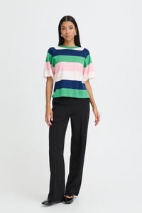 B.Young ByMmorla Parfait Pink Colourblock Stripe Knit