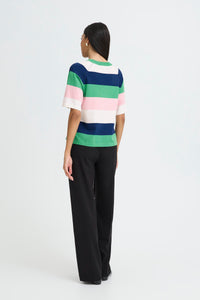 B.Young ByMmorla Parfait Pink Colourblock Stripe Knit