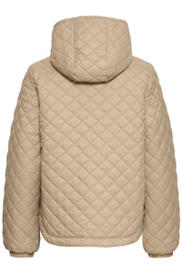 B.Young ByBerta Chinchilla Beige Quilted Jacket with Hood, 20818518