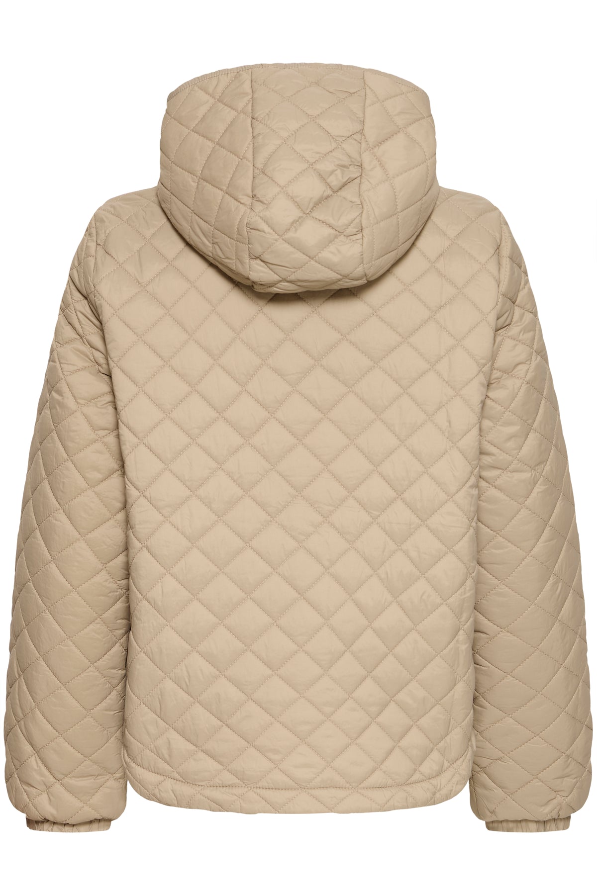 B.Young ByBerta Chinchilla Beige Quilted Jacket with Hood