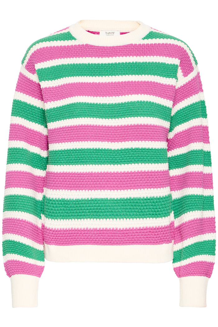 B.Young ByMikala Phlox Pink Stripe Textured Knit, 20818588