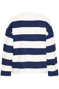 B.Young ByOtari Medieval Blue Striped Supersoft Knit