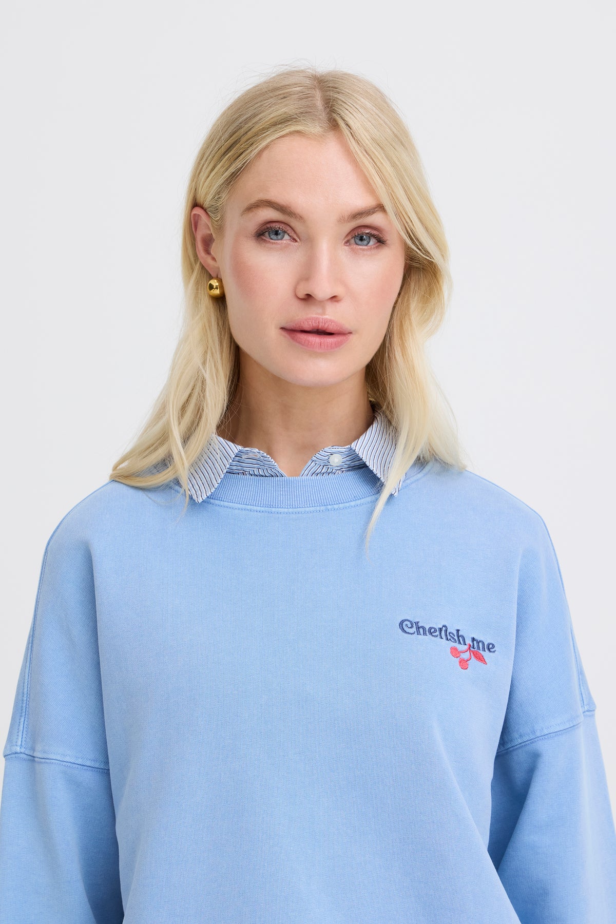 B.Young ByRasma Robbie Blue 'Cherish Me' Sweatshirt, 20818704