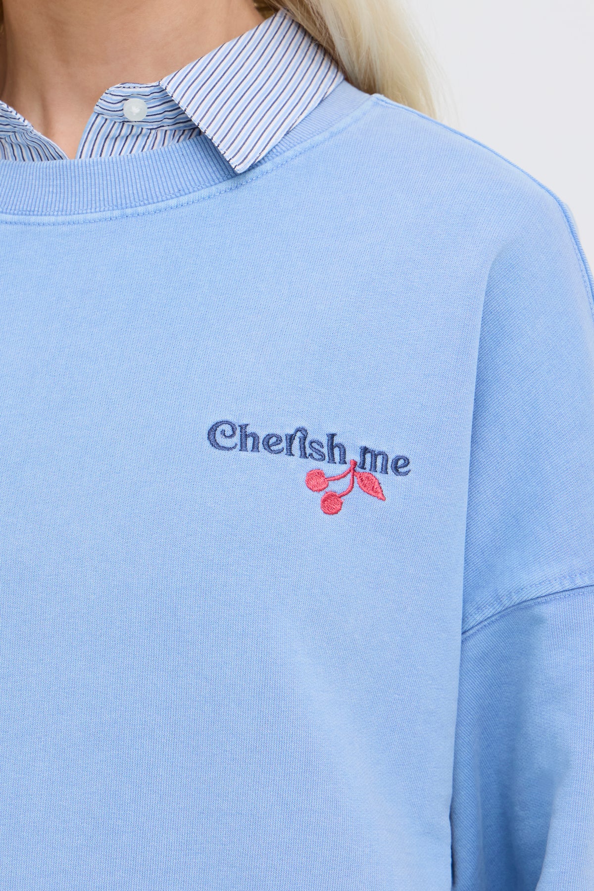 B.Young ByRasma Robbie Blue 'Cherish Me' Sweatshirt, 20818704