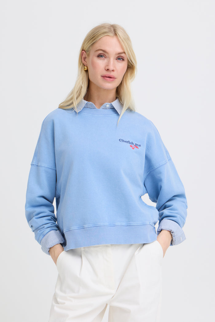B.Young ByRasma Robbie Blue 'Cherish Me' Sweatshirt, 20818704
