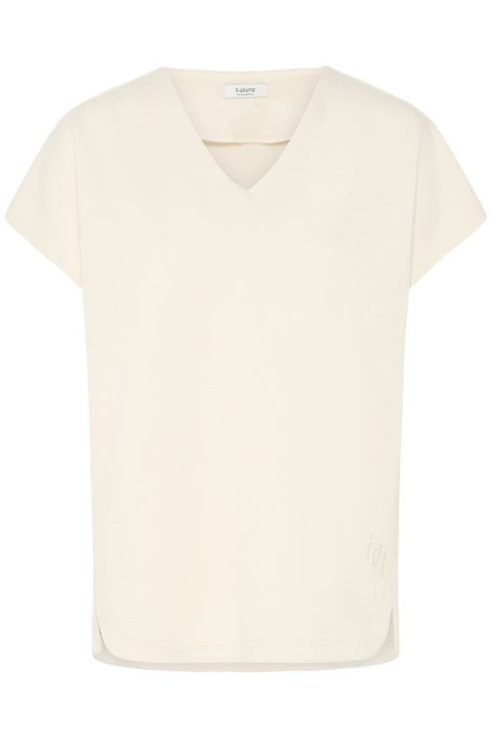 B.Young ByPusti Beige V-Neck Relaxed Fit Top, 20818715