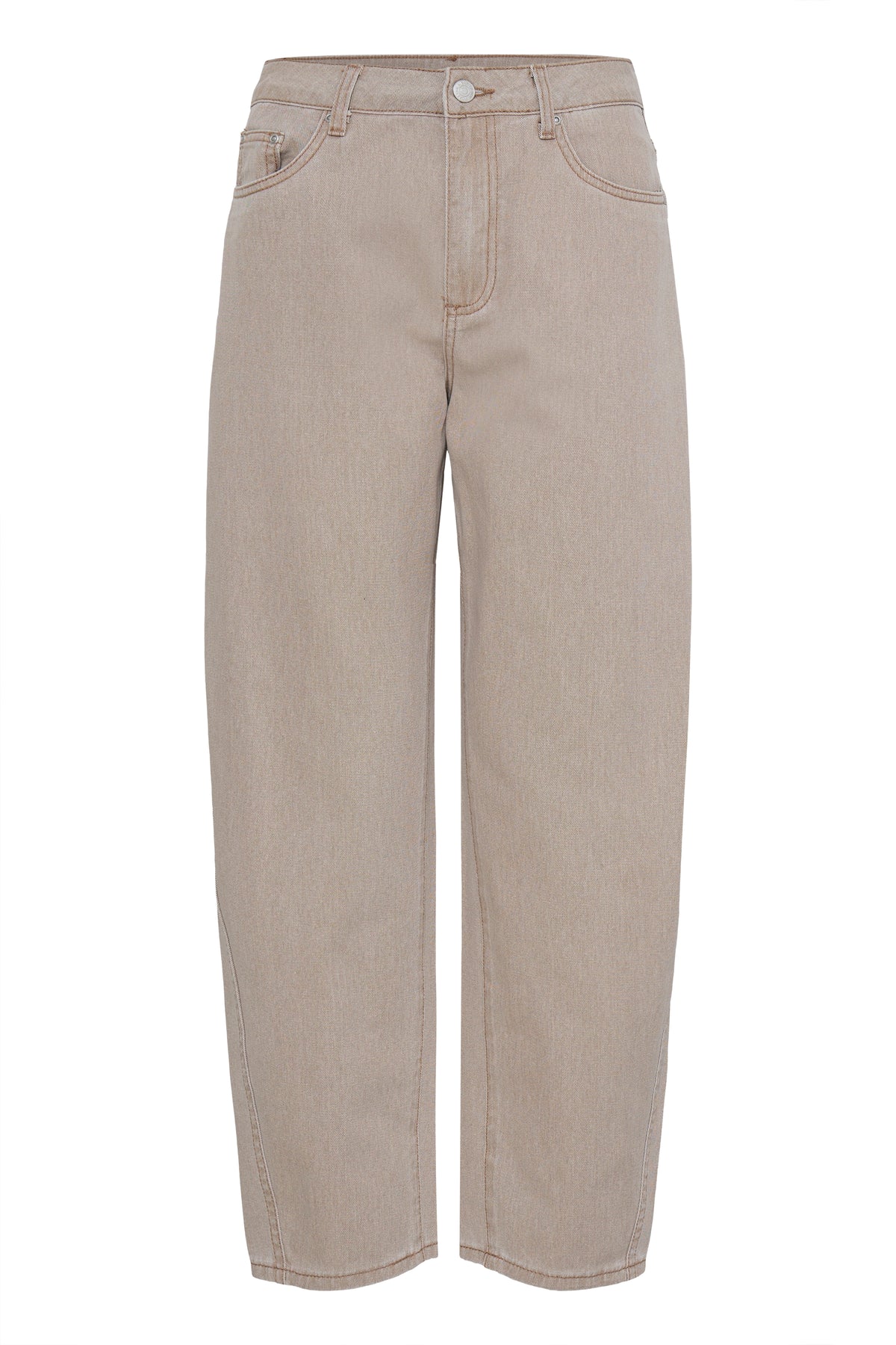 B.Young ByLupina Nomad Beige Barrel Leg Jeans, 20818744