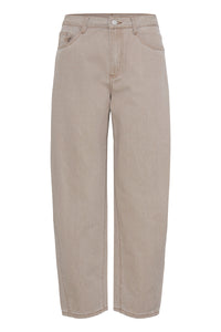 B.Young ByLupina Nomad Beige Barrel Leg Jeans, 20818744