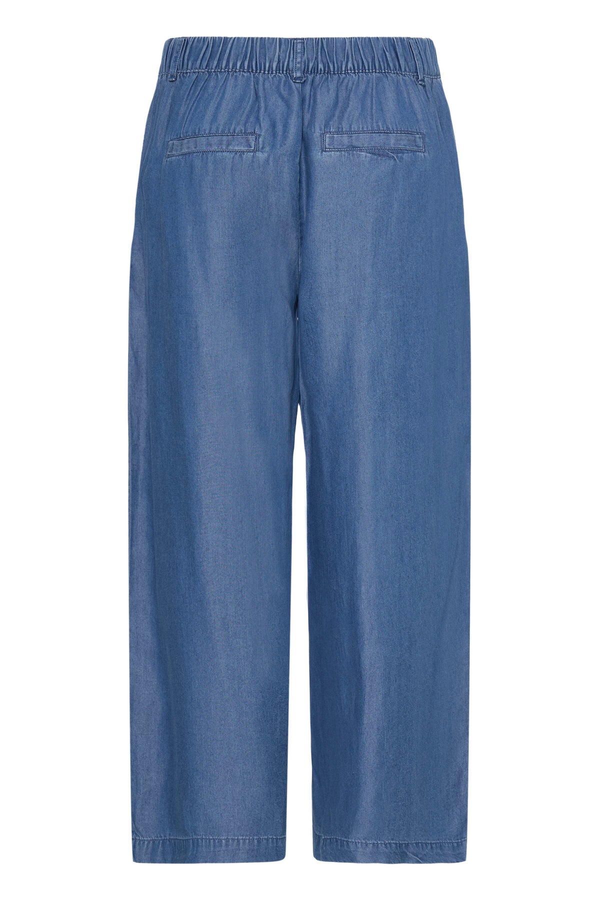 B.Young ByKosmo Mid Blue Denim Wide Leg Cropped Trousers, 20818793