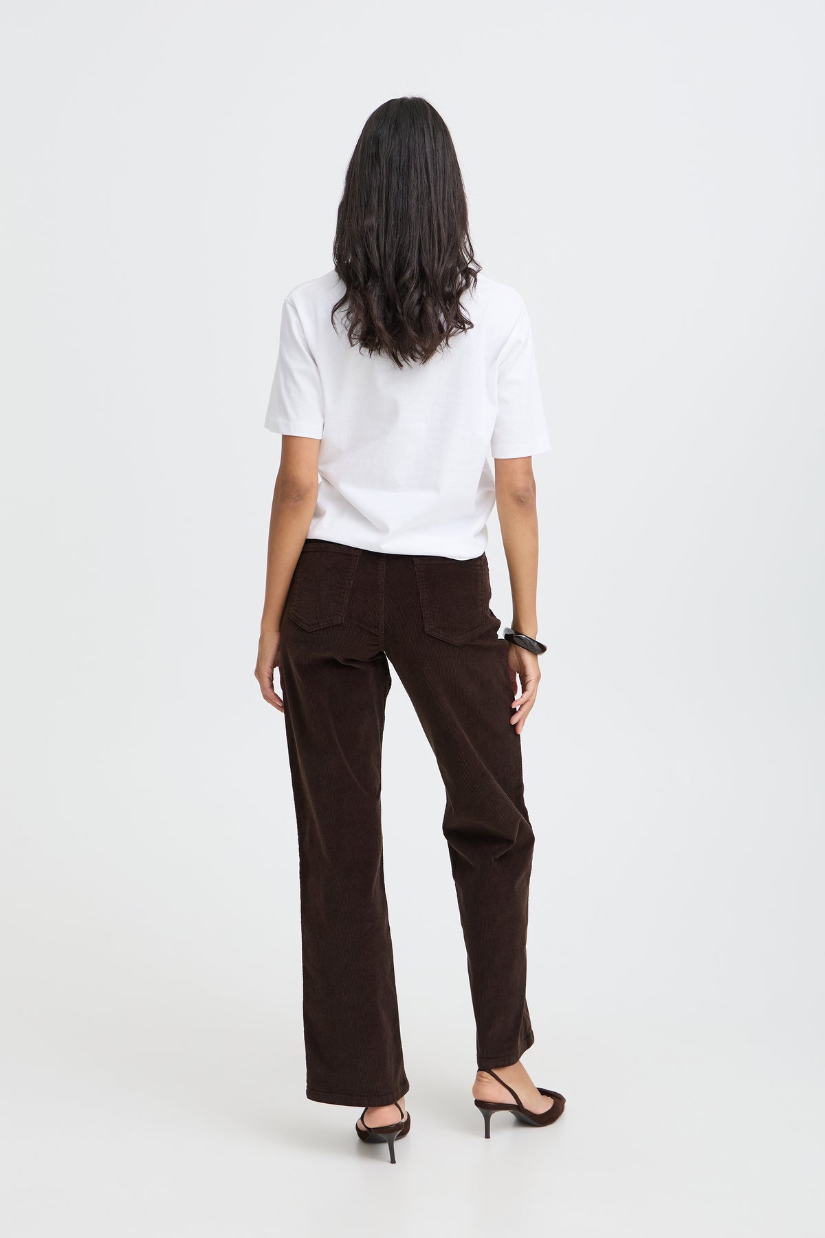 B.Young ByDasik Java Brown Cord Wide Leg Trousers