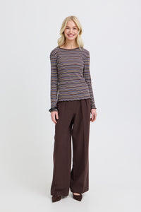 B.Young ByTone Java Stripe Long Sleeve Top