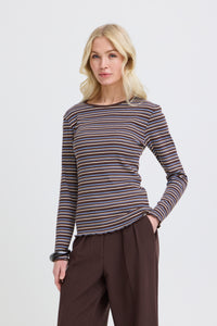 B.Young ByTone Java Stripe Long Sleeve Top