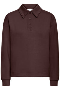 B.Young ByPusti Java Brown Modal Polo Sweatshirt