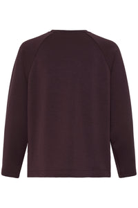 B.Young ByPusti Fudge Burgundy Modal Top with Slit Detailing