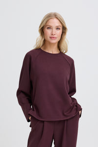 B.Young ByPusti Fudge Burgundy Modal Top with Slit Detailing