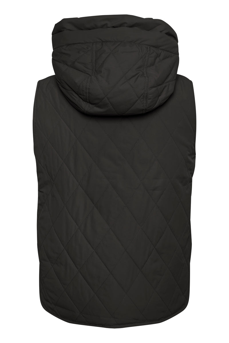 InWear Iktra Black Oversized Quilted Gilet, 30108461