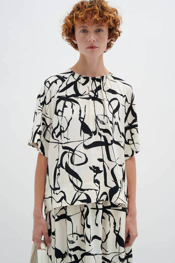 InWear Pailey Poetic Scribble Print Blouse, 30108534