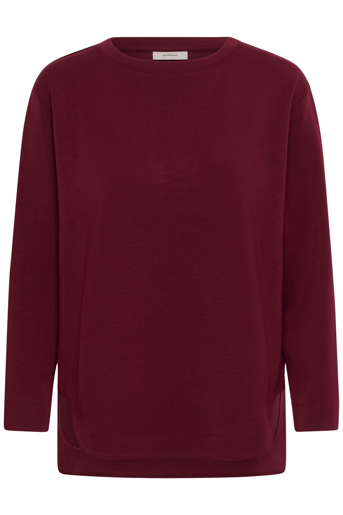 InWear Gincent Zinfandel Burgundy Modal Supersoft Dipped Hem Sweatshirt, 30108654