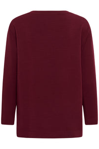 InWear Gincent Zinfandel Burgundy Modal Supersoft Dipped Hem Sweatshirt, 30108654