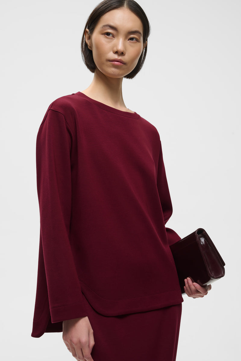 InWear Gincent Zinfandel Burgundy Modal Supersoft Dipped Hem Sweatshirt, 30108654