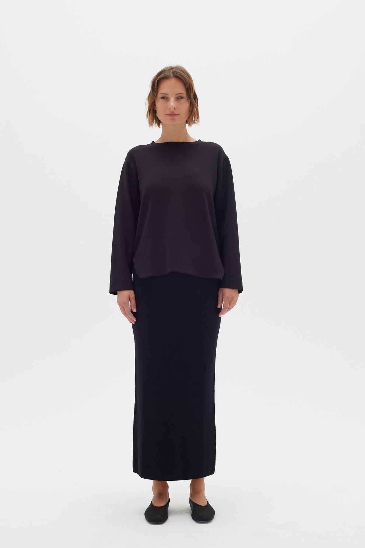 InWear Gincent Black Modal Supersoft Dipped Hem Sweatshirt