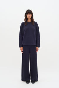 InWear Gincent Marine Blue Modal Supersoft Dipped Hem Sweatshirt