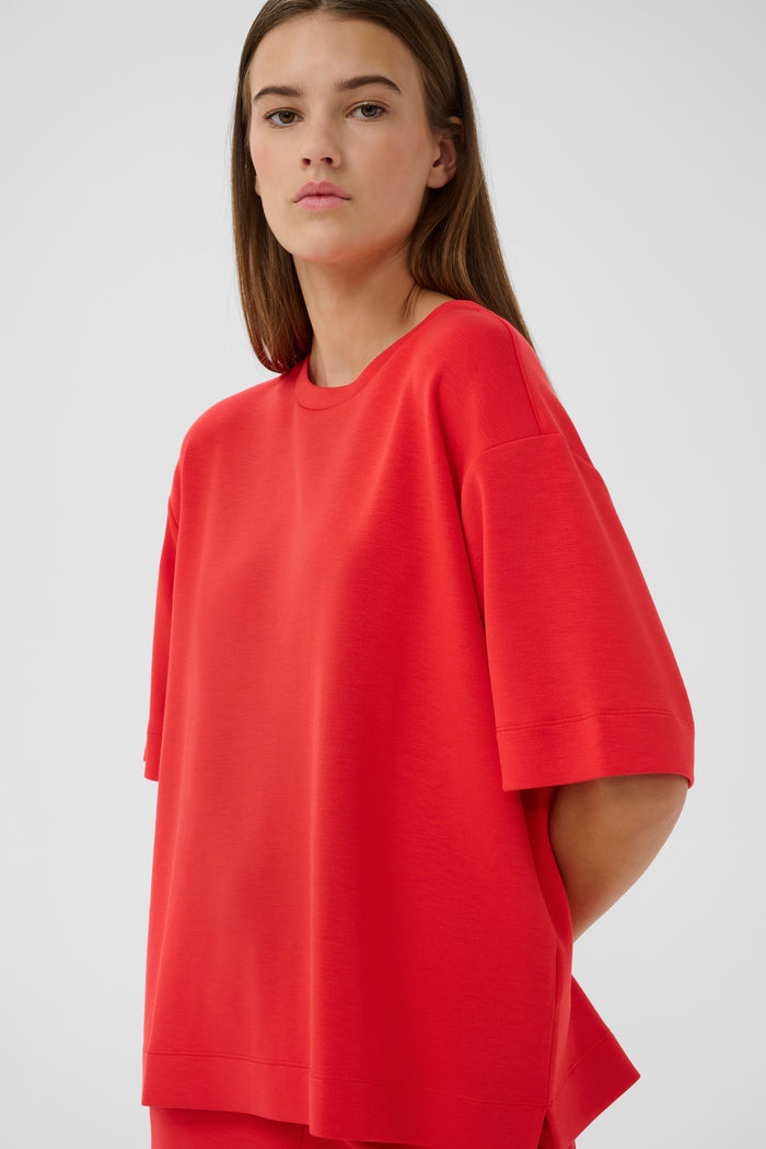 InWear Pannie Poppy Red Oversized Modal T-Shirt, 30109225