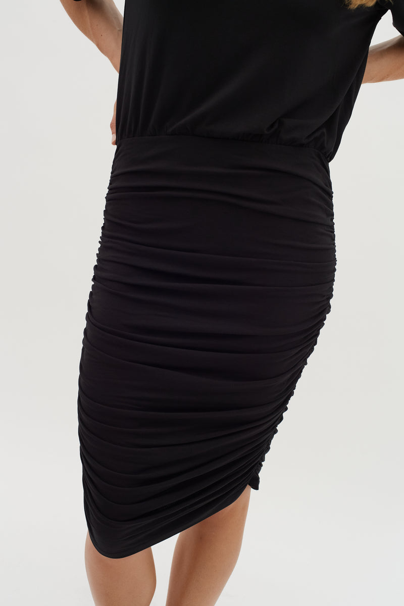 InWear Letitsia Black Ruched Midi Dress, 30109539